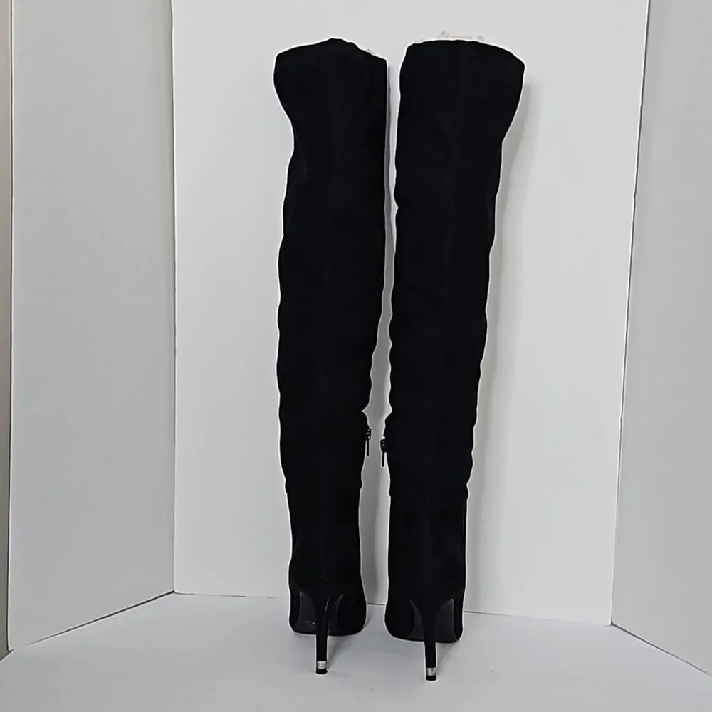 Call It Spring Thigh High Black Boots  Nubuck Rosenman Size 6/36